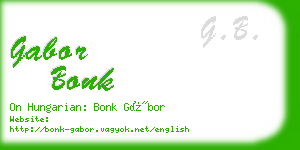 gabor bonk business card